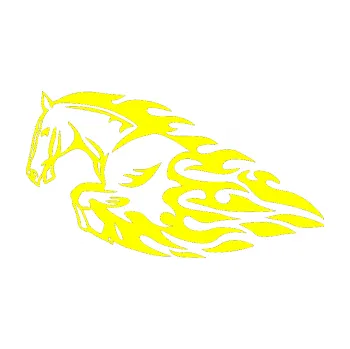 Samolepicí dekorace na vozidlo Animal flames 008 levá kůň (05 - žlutá citron) SAMOLEPKA NA AUTO, NÁLEPKA, FÓLIE, POLEP, TUNING, VLASTNÍ TEXT, TISK, AUTOSAMOLEPKY.cz, POLEPY, OBRÁZEK, LOGO, 3D STICKERS