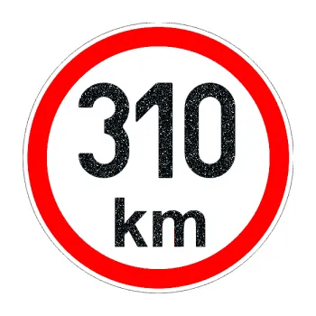 samolepka Maximální rychlost 310km - nejvyšší konstrukční rychlost (85 - Ultra Metalic černá) SAMOLEPKA NA AUTO, NÁLEPKA, FÓLIE, POLEP, TUNING, VLASTNÍ TEXT, TISK, AUTOSAMOLEPKY.cz, POLEPY, OBRÁZEK, LOGO, 3D STICKERS