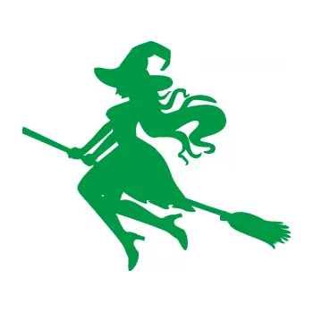 Samolepící dekorace Čarodějnice 003 levá (12 - zelená) SAMOLEPKA NA AUTO, NÁLEPKA, FÓLIE, POLEP, TUNING, VLASTNÍ TEXT, TISK, AUTOSAMOLEPKY.cz, POLEPY, OBRÁZEK, LOGO, 3D STICKERS