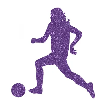 Samolepicí dekorace na vozidlo Fotbalistka 001 levá (87 - Ultra Metalic fialová) SAMOLEPKA NA AUTO, NÁLEPKA, FÓLIE, POLEP, TUNING, VLASTNÍ TEXT, TISK, AUTOSAMOLEPKY.cz, POLEPY, OBRÁZEK, LOGO, 3D STICKERS