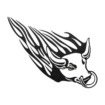 Samolepicí dekorace na vozidlo SAMOLEPKA Animal flames 010 pravá býk s kruhem (63 - škrábaný kov černý) NA AUTO, NÁLEPKA, FÓLIE, POLEP, TUNING, VLASTNÍ TEXT, TISK, AUTOSAMOLEPKY.cz, POLEPY, OBRÁZEK, LOGO, SAMOLEPKY