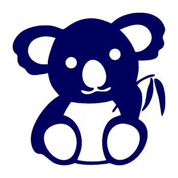 Samolepící dekorace SAMOLEPKA Koala 001 levá (23 - tmavě modrá) NA AUTO, NÁLEPKA, FÓLIE, POLEP, TUNING, VLASTNÍ TEXT, TISK, AUTOSAMOLEPKY.cz, POLEPY, OBRÁZEK, LOGO, SAMOLEPKY