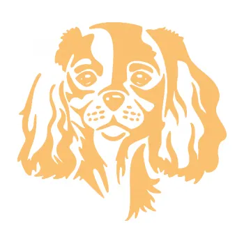 Polep vozidla Pes 132 pravá Cavalier king Charles spaniel (08 - béžová) SAMOLEPKA NA AUTO, NÁLEPKA, FÓLIE, POLEP, TUNING, VLASTNÍ TEXT, TISK, AUTOSAMOLEPKY.cz, POLEPY, OBRÁZEK, LOGO, 3D STICKERS