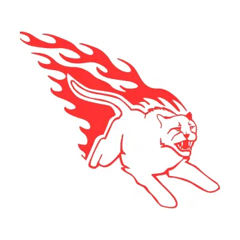 Samolepicí dekorace na vozidlo Animal flames 096 pravá puma (02 - světle červená) SAMOLEPKA NA AUTO, NÁLEPKA, FÓLIE, POLEP, TUNING, VLASTNÍ TEXT, TISK, AUTOSAMOLEPKY.cz, POLEPY, OBRÁZEK, LOGO, 3D STICKERS