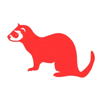 Samolepící dekorace Fretka 001 levá (02 - světle červená) SAMOLEPKA NA AUTO, NÁLEPKA, FÓLIE, POLEP, TUNING, VLASTNÍ TEXT, TISK, AUTOSAMOLEPKY.cz, POLEPY, OBRÁZEK, LOGO, 3D STICKERS