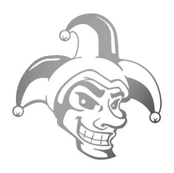 Samolepicí dekorace na vozidlo Joker 001 pravá (42 - stříbrná metalíza) SAMOLEPKA NA AUTO, NÁLEPKA, FÓLIE, POLEP, TUNING, VLASTNÍ TEXT, TISK, AUTOSAMOLEPKY.cz, POLEPY, OBRÁZEK, LOGO, 3D STICKERS