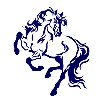 Samolepící dekorace SAMOLEPKA Kůň 049 levá (23 - tmavě modrá) NA AUTO, NÁLEPKA, FÓLIE, POLEP, TUNING, VLASTNÍ TEXT, TISK, AUTOSAMOLEPKY.cz, POLEPY, OBRÁZEK, LOGO, SAMOLEPKY