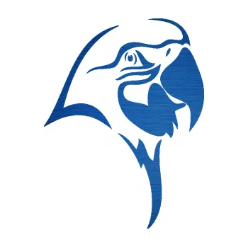 Samolepicí dekorace na vozidlo Papoušek 006 pravá hlava (65 - škrábaný kov modrý) SAMOLEPKA NA AUTO, NÁLEPKA, FÓLIE, POLEP, TUNING, VLASTNÍ TEXT, TISK, AUTOSAMOLEPKY.cz, POLEPY, OBRÁZEK, LOGO, 3D STICKERS