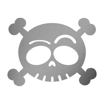 Samolepicí dekorace na vozidlo Lebka 003 levá (42 - stříbrná metalíza) SAMOLEPKA NA AUTO, NÁLEPKA, FÓLIE, POLEP, TUNING, VLASTNÍ TEXT, TISK, AUTOSAMOLEPKY.cz, POLEPY, OBRÁZEK, LOGO, 3D STICKERS