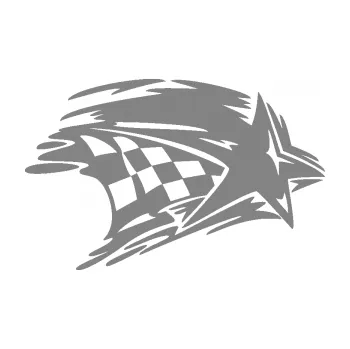 Samolepící dekorace SAMOLEPKA Hvězda se šachovnicí pravá (17 - šedá) NA AUTO, NÁLEPKA, FÓLIE, POLEP, TUNING, VLASTNÍ TEXT, TISK, AUTOSAMOLEPKY.cz, POLEPY, OBRÁZEK, LOGO, SAMOLEPKY