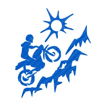 Samolepicí dekorace na vozidlo Motorka 054 pravá motokros s krajinou (57 - 3D karbon modrý) SAMOLEPKA NA AUTO, NÁLEPKA, FÓLIE, POLEP, TUNING, VLASTNÍ TEXT, TISK, AUTOSAMOLEPKY.cz, POLEPY, OBRÁZEK, LOGO, 3D STICKERS