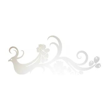 Samolepící dekorace SAMOLEPKA Květina dekor 014 levá páv (82 - odrazková reflexní bílá) NA AUTO, NÁLEPKA, FÓLIE, POLEP, TUNING, VLASTNÍ TEXT, TISK, AUTOSAMOLEPKY.cz, POLEPY, OBRÁZEK, LOGO, SAMOLEPKY