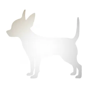 Polep vozidla SAMOLEPKA Pes 138 levá čivava (82 - odrazková reflexní bílá) NA AUTO, NÁLEPKA, FÓLIE, POLEP, TUNING, VLASTNÍ TEXT, TISK, AUTOSAMOLEPKY.cz, POLEPY, OBRÁZEK, LOGO, SAMOLEPKY