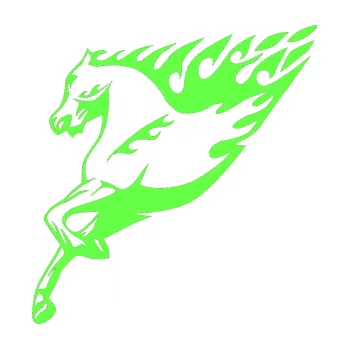 Samolepicí dekorace na vozidlo Animal flames 002 levá kůň (71 - Fluorescentní zelená) SAMOLEPKA NA AUTO, NÁLEPKA, FÓLIE, POLEP, TUNING, VLASTNÍ TEXT, TISK, AUTOSAMOLEPKY.cz, POLEPY, OBRÁZEK, LOGO, 3D STICKERS