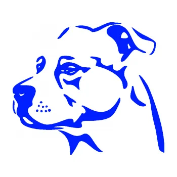 Polep vozidla Pes 134 levá Stafordširský bulteriér (19 - modrá dynamic) SAMOLEPKA NA AUTO, NÁLEPKA, FÓLIE, POLEP, TUNING, VLASTNÍ TEXT, TISK, AUTOSAMOLEPKY.cz, POLEPY, OBRÁZEK, LOGO, 3D STICKERS