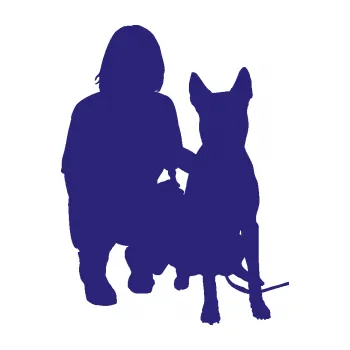 Polep vozidla SAMOLEPKA Pes 083 pravá Německý ovčák s pánem (22 - střední modrá) NA AUTO, NÁLEPKA, FÓLIE, POLEP, TUNING, VLASTNÍ TEXT, TISK, AUTOSAMOLEPKY.cz, POLEPY, OBRÁZEK, LOGO, SAMOLEPKY