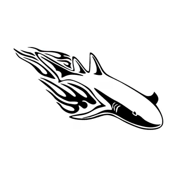 Samolepicí dekorace na vozidlo Animal flames 048 pravá žralok (01 - černá) SAMOLEPKA NA AUTO, NÁLEPKA, FÓLIE, POLEP, TUNING, VLASTNÍ TEXT, TISK, AUTOSAMOLEPKY.cz, POLEPY, OBRÁZEK, LOGO, 3D STICKERS