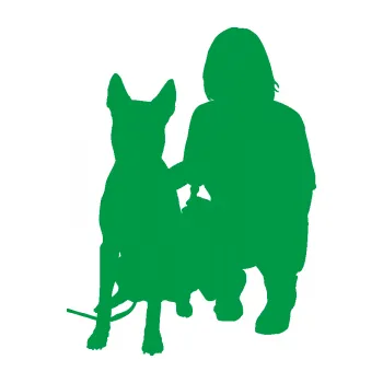 Polep vozidla SAMOLEPKA Pes 083 levá Německý ovčák s pánem (12 - zelená) NA AUTO, NÁLEPKA, FÓLIE, POLEP, TUNING, VLASTNÍ TEXT, TISK, AUTOSAMOLEPKY.cz, POLEPY, OBRÁZEK, LOGO, SAMOLEPKY