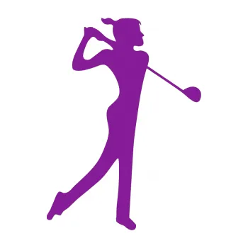 Polep vozidla SAMOLEPKA Golfistka 016 pravá (14 - fialová) NA AUTO, NÁLEPKA, FÓLIE, POLEP, TUNING, VLASTNÍ TEXT, TISK, AUTOSAMOLEPKY.cz, POLEPY, OBRÁZEK, LOGO, SAMOLEPKY