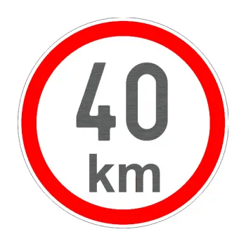 samolepka Maximální rychlost 40km - nejvyšší konstrukční rychlost (62 - škrábaný titan) SAMOLEPKA NA AUTO, NÁLEPKA, FÓLIE, POLEP, TUNING, VLASTNÍ TEXT, TISK, AUTOSAMOLEPKY.cz, POLEPY, OBRÁZEK, LOGO, 3D STICKERS