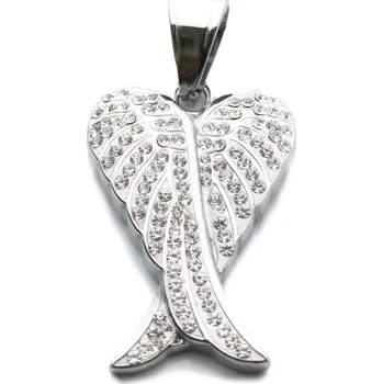 Přívěsek Přívěsek křídla se zirkony z chirurgické oceli S759120