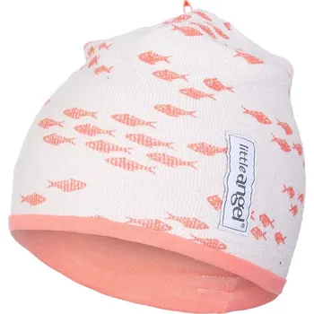 Módní doplněk Little Angel Čepice podšitá BIO Outlast® Barva: natur/tm.coral, Velikost: 4 | 45-48 cm