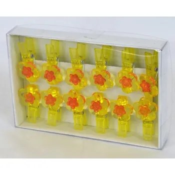 Železářství Kolíčky květina z pvc "žluté" 3*5 cm - 12 ks