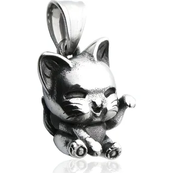 Přívěsek Přívěsek stříbrný kočka z chirurgické oceli S599080