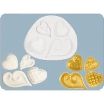 Formička Silikonová formička Fancy Hearts (Zdobená srdíčka) (Silikonová formička) - FPC Sugarcraft