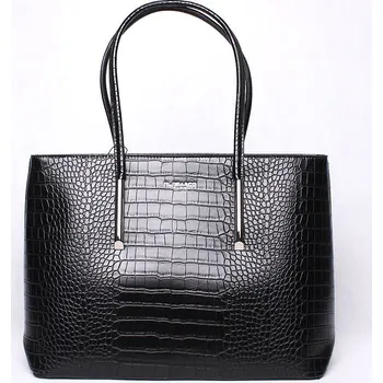 Kabelka Dámská velká elegantní kabelka na rameno FLORA&CO X8001 černá | KabelkyproVas.cz