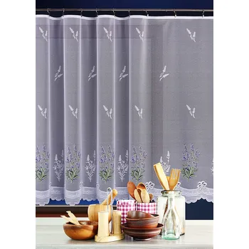 Záclona s levandulí M41 - výška 135 cm - metrážová žakárová