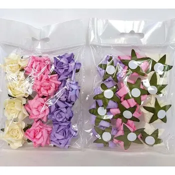 Železářství Přízdoba růžička přílepka ve třech barvách - 12 ks