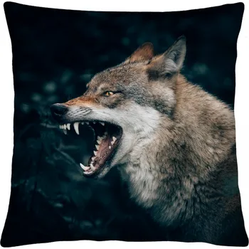 Polštář Polštář s vlkem 36 Mybesthome 40x40 cm Varianta: Povlak na polštář s prošívanou výplní, 40x40 cm