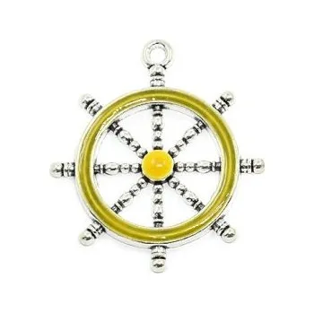 Přívěsek Přívěsek kormidlo žluté 45x40mm