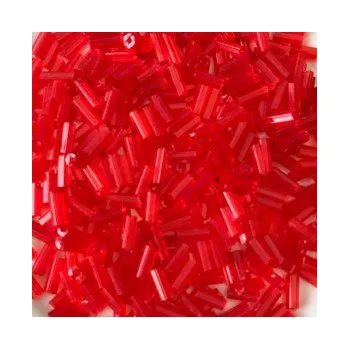 Dětské navlékací korálky Rokajl červené rovné průhledné tyčinky (4 mm)