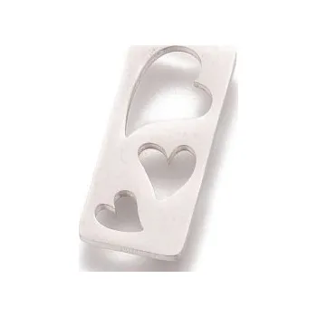 Přívěsek Přívěsek obdélník se srdíčky 18x8mm chirurgická ocel