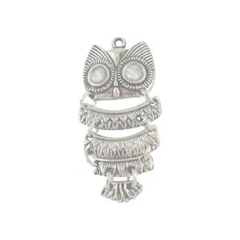 Přívěsek Přívěsek sova pětidílná stříbrná b. 48x25mm