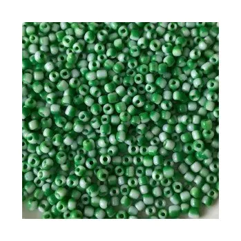 Dětské navlékací korálky Rokajl 10/0 zelenobílá