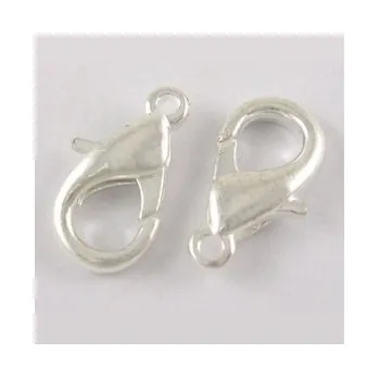 Karabinka stříbrná b. 16mm (10ks)