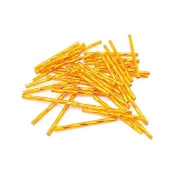 Dětské navlékací korálky Preciosa tyčinky tmavě oranžové kroucené 35 mm