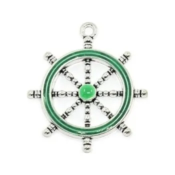 Přívěsek Přívěsek kormidlo zelené 45x40mm