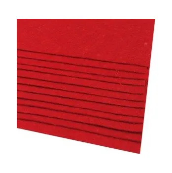 Látková plsť - filc A4 červený