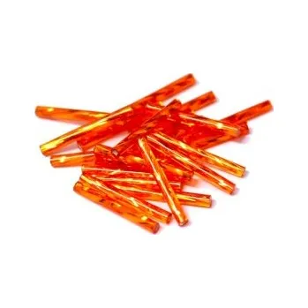 Dětské navlékací korálky Preciosa tyčinky tmavě oranžové kroucené 20 mm