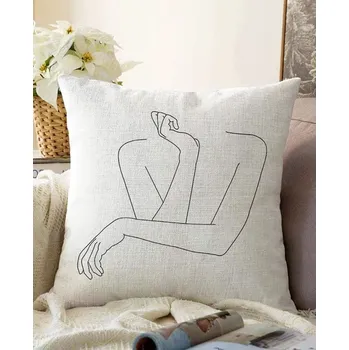 Povlak na polštářek Povlak na polštář s příměsí bavlny Minimalist Cushion Covers Pose, 55 x 55 cm ID_1377897