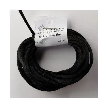 Korálek Saténová šňůra černá 2,0mm (5m)