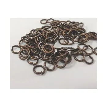 Materiál na výrobu šperku Spojovací kroužky staroměď 5mm 100ks