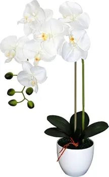 Umělá květina Nohel Garden 31470bí orchidej v květníku umělá 7 květů bílá