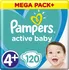 Plena Pampers Active Baby Mega Pack Maxi Plus 4+ 10-15 kg 120 ks