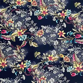 Úplet modrý, květinový vzor š.145