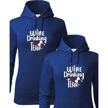 Dámská mikina Dámská mikina Wine Drinking team, Barva Modrá, Canvas Dvě dámské mikiny, Velikost 1 S, Velikost 2 98-104 Bezvatriko.cz 0703